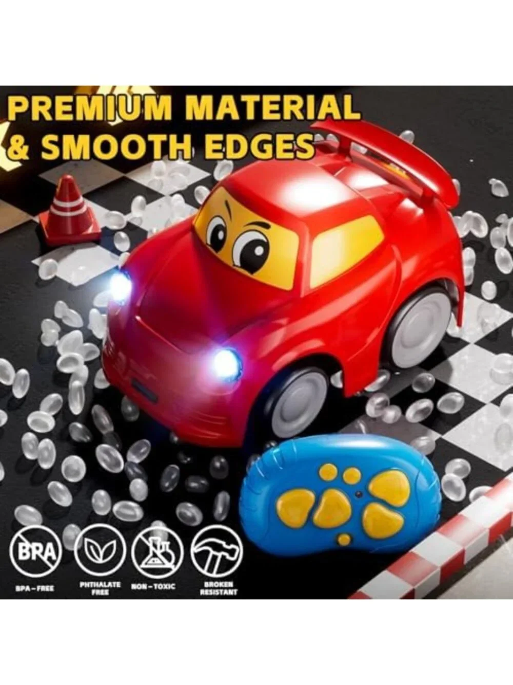 2-Pack Remote Control Cars for Toddlers 1-6 Years, Fun Cartoon RC Toys, Perfect